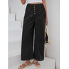 image:imageANRABESS Womens Wide Leg Palazzo JeansCropped Ankle LengthHigh Waist Baggy Barrel Denim Pants with PocketsWashed Black