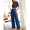 image:imageANRABESS Womens Wide Leg Palazzo Pants with PocketsBlue