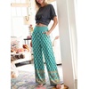 image:imageANRABESS Womens Wide Leg Palazzo Pants with PocketsFloral Teal Spades