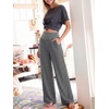 image:imageANRABESS Womens Wide Leg Palazzo Pants with PocketsStriped Black White