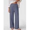 image:imageANRABESS Womens Wide Leg Palazzo Pants with PocketsStriped Navy Blue White