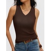 image:imageANRABESS Wool Blend Sweater Tank Tops for Women V Neck Sleeveless SweaterChocolate Brown