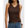 image:imageANRABESS Wool Blend Sweater Tank Tops for Women V Neck Sleeveless SweaterChocolate Brown