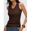 image:imageANRABESS Wool Blend Sweater Tank Tops for Women V Neck Sleeveless SweaterChocolate Brown