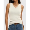 image:imageANRABESS Wool Blend Sweater Tank Tops for Women V Neck Sleeveless SweaterCream White