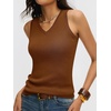 image:imageANRABESS Wool Blend Sweater Tank Tops for Women V Neck Sleeveless SweaterDark Caramel