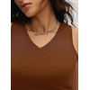 image:imageANRABESS Wool Blend Sweater Tank Tops for Women V Neck Sleeveless SweaterDark Caramel