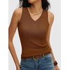 image:imageANRABESS Wool Blend Sweater Tank Tops for Women V Neck Sleeveless SweaterDark Caramel