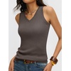 image:imageANRABESS Wool Blend Sweater Tank Tops for Women V Neck Sleeveless SweaterDark Taupe