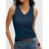 image:imageANRABESS Wool Blend Sweater Tank Tops for Women V Neck Sleeveless SweaterDark Teal
