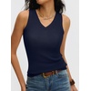 image:imageANRABESS Wool Blend Sweater Tank Tops for Women V Neck Sleeveless SweaterNavy Blue