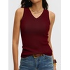 image:imageANRABESS Wool Blend Sweater Tank Tops for Women V Neck Sleeveless SweaterWine Red