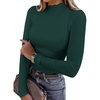 image:imageANRABESS Long Sleeve Shirts for Women Mock Neck TopsDeep Green