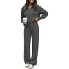 image:imageANRABESS Sweatsuit for Women 2 Piece Outfits Half Zip Lounge SetDark Grey