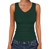 image:imageANRABESS Tank Tops for Women V Neck Summer Sleeveless Ribbed KnitDeep Green