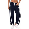 image:imageANRABESS Track Pants for Women Wide Leg Striped PantsNavy