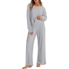 image:imageANRABESS Women 2 Piece Lounge Pajamas Sets Casual Fall OutfitsGrey