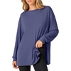 image:imageANRABESS Women Oversized Tunic Top Fall Long Sleeve ShirtsBlue Gray