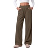 image:imageANRABESS Womens Corduroy High Waist Wide Leg Lounge PantsLight Brown