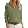 image:imageANRABESS Womens Quarter Zip Fall Lightweight SweatersArmy Green