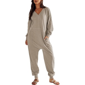 image:imageANRABESS Jumpsuits for Women 2026 Fall Pajamas OutfitsGrey Beige