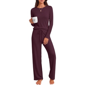 image:imageANRABESS Long Sleeve Lounge Pajama Sets for Women 2 PiecePurple