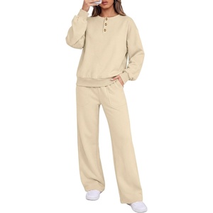 image:imageANRABESS Lounge Matching Set for Women 2 Piece Sets Sweatsuits Fall OutfitsApricot