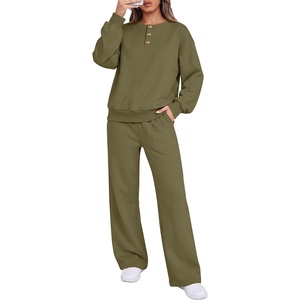 image:imageANRABESS Lounge Matching Set for Women 2 Piece Sets Sweatsuits Fall OutfitsArmy Green