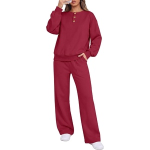 image:imageANRABESS Lounge Matching Set for Women 2 Piece Sets Sweatsuits Fall OutfitsBurgundy