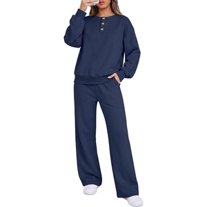 image:imageANRABESS Lounge Matching Set for Women 2 Piece Sets Sweatsuits Fall OutfitsNvay Blue