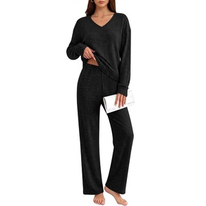 image:imageANRABESS Pajamas for Women Set Comfy 2 Piece Lounge OutfitsBlack