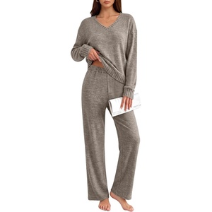 image:imageANRABESS Pajamas for Women Set Comfy 2 Piece Lounge OutfitsBrown