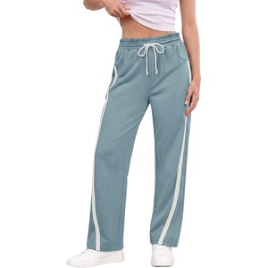 image:imageANRABESS Track Pant for Women Straight Leg Sweatpants Joggers Striped PantsLight Blue