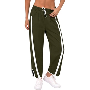 image:imageANRABESS Track Pants for Women Wide Leg Striped PantsArmy Green