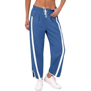 image:imageANRABESS Track Pants for Women Wide Leg Striped PantsBlue
