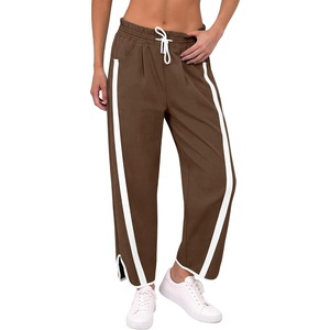 image:imageANRABESS Track Pants for Women Wide Leg Striped PantsCoffe