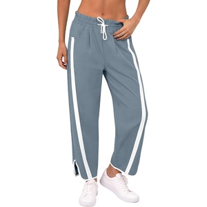 image:imageANRABESS Track Pants for Women Wide Leg Striped PantsGrey Blue