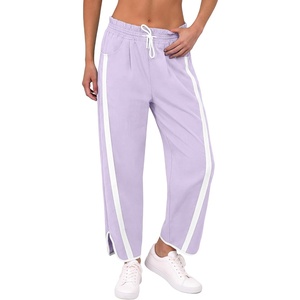image:imageANRABESS Track Pants for Women Wide Leg Striped PantsPurple