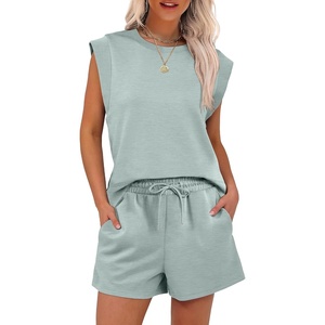 image:imageANRABESS Two Piece Sets for Women 2026 Summer Short Lounge SetMint Green