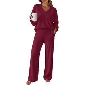 image:imageANRABESS Two Piece Sets for Women Fall Lounge Airport OutfitsDeep Red