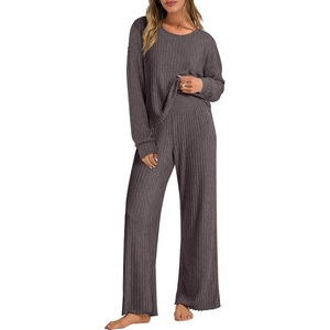 image:imageANRABESS Women 2 Piece Lounge Pajamas Sets Casual Fall OutfitsDark Brown