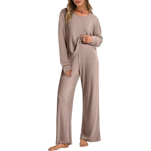 image:imageANRABESS Women 2 Piece Lounge Pajamas Sets Casual Fall OutfitsKhaki