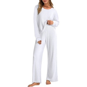 image:imageANRABESS Women 2 Piece Lounge Pajamas Sets Casual Fall OutfitsWhite