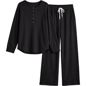 image:imageANRABESS Women 2 Piece Outfits Lightweight Fleece Fall Matching Lounge SetsBlack