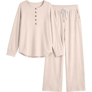 image:imageANRABESS Women 2 Piece Outfits Lightweight Fleece Fall Matching Lounge SetsGrey Beige