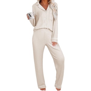 image:imageANRABESS Women 2 Piece Pajama Lounge Sets 2026 Fall OutfitsBeige