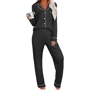 image:imageANRABESS Women 2 Piece Pajama Lounge Sets 2026 Fall OutfitsBlack