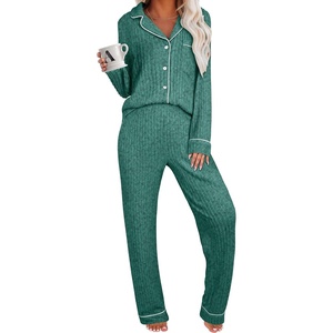image:imageANRABESS Women 2 Piece Pajama Lounge Sets 2026 Fall OutfitsDeep Green