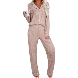 image:imageANRABESS Women 2 Piece Pajama Lounge Sets 2026 Fall OutfitsLight Brown