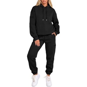image:imageANRABESS Women 2 Piece Sets Oversized Fleece Sweatsuits Fall OutfitsBlack